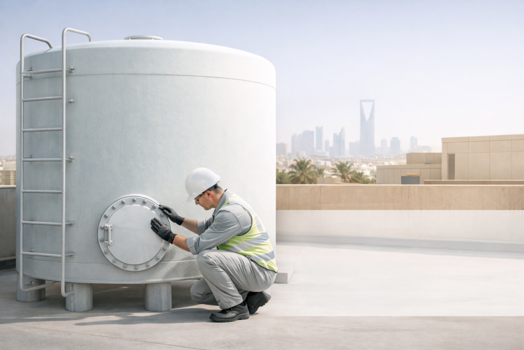 GRP water tank cleaning and maintenance guide in Saudi Arabia (KSA)