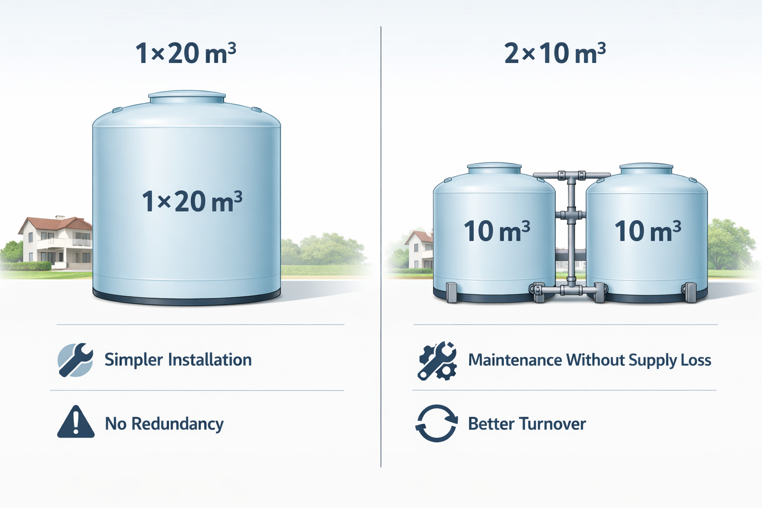FRP water tank size Saudi Arabia quick calculation method