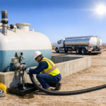FRP diesel storage tank in Saudi Arabia with bund wall and venting