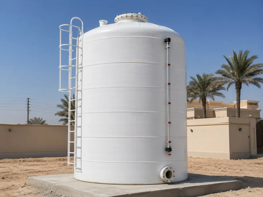 10,000 liter fiberglass water tank for villas and small industrial use in Saudi Arabia
