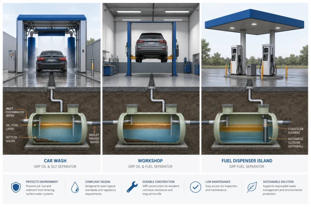 oil water separators for car washes
